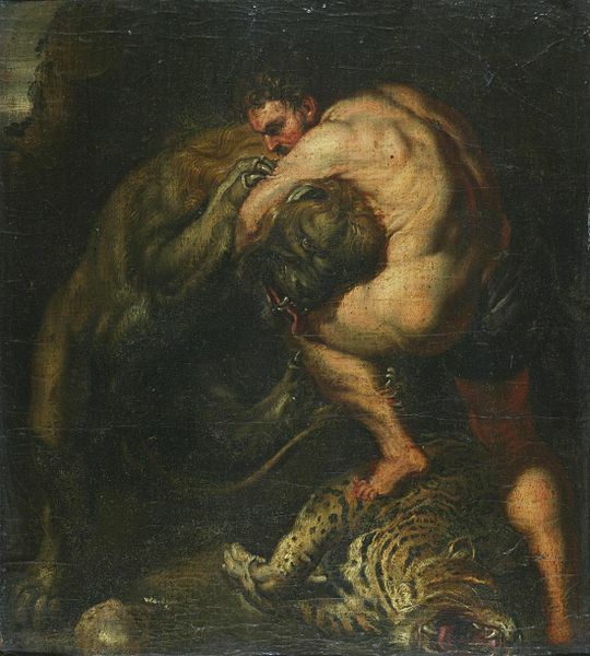 Hercules fighting the Nemean lion by Peter Paul Rubens