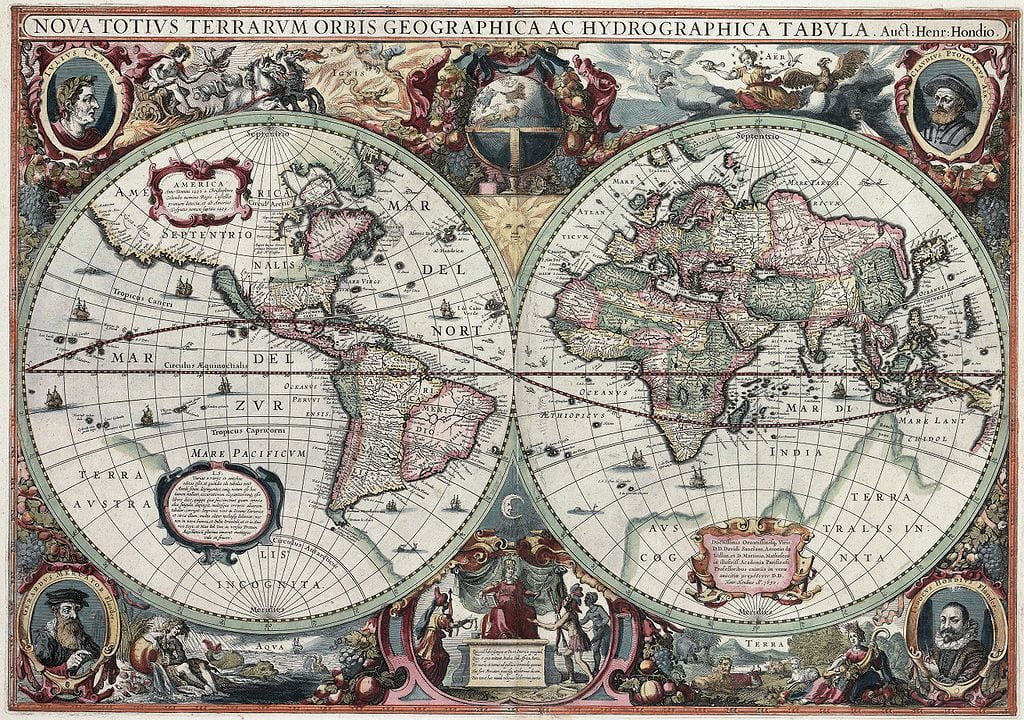 Hendrik Hondius, Nova Totius Terrarum Orbis Geographica ac Hydrographica Tabula, 1630, Oceans