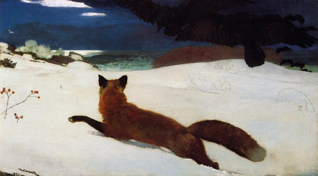 Fox Hunt 1893 Winslow Homer, Improved Fox's Cunning