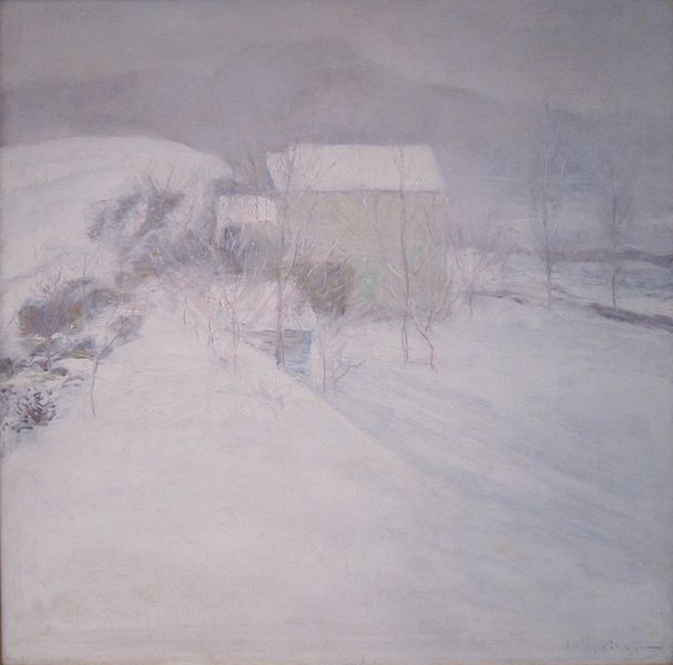 Snow, oil on canvas painting by John Henry Twachtman, c. 1895-6