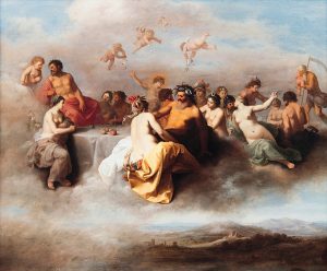 Meeting Gods In The Clouds by Cornelius van Poelenburgh (1594/1595-1667)