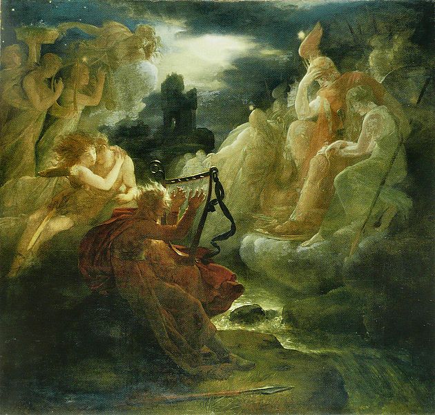François Pascal Simon Gérard (1770-1837) Title : Ossian on the Bank of the Lora, Invoking the Gods to the Strains of a Harp