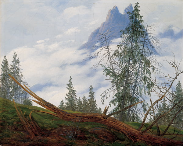 Mountain Peak with Drifting Clouds; Caspar David Friedrich (1774–1840) Alps