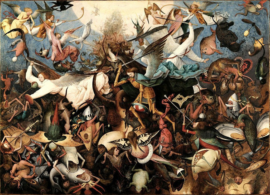 Defeat of rebel angels, by Pieter Bruegel the Elder