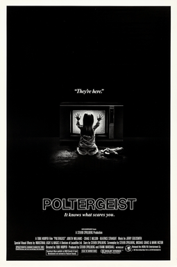 This is a poster for Poltergeist. The poster art copyright is believed to belong to the distributor of the film, Metro-Goldwyn-Mayer, the publisher of the film or the graphic artist.