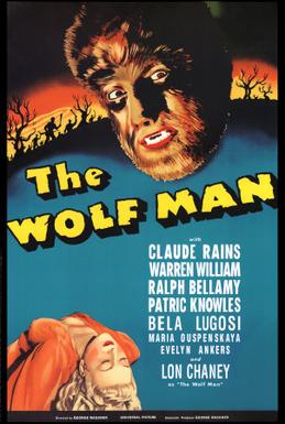 The Wolf Man, This is a poster for The Wolf Man. The poster art copyright is believed to belong to the distributor of the film, Universal Pictures, the publisher of the film or the graphic artist.