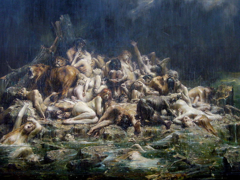 "Le déluge" Tableau de Léon Comerre (1850-1916)