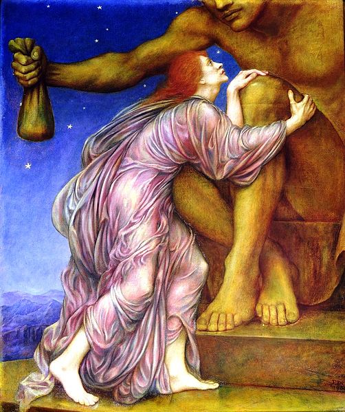 1909 painting The Worship of Mammon by Evelyn De Morgan. 