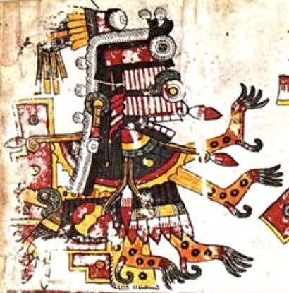 Depiction of Itzpapalotl from the Codex Borgia., Itzpapalotl