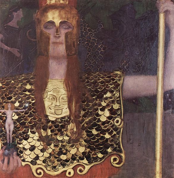 Gustav Klimt (1862-1918) Title: Pallas Athena Date 1898, Palladian Defender