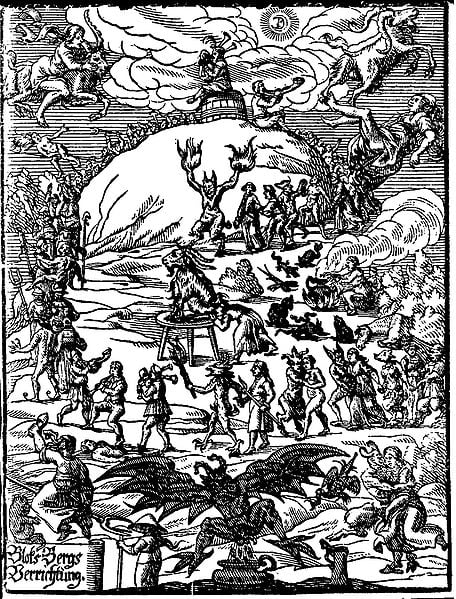 Witches' Sabbath - Johannes Praetorius: Blockes-Berges Verrichtung, Leipzig u.a. 1668 (VD17 3:015601X) Date 1668