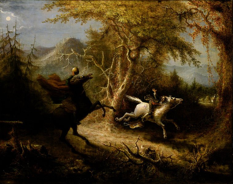 Skill, Intimidate, John Quidor (1801–1881) The Headless Horseman Pursuing Ichabod Crane