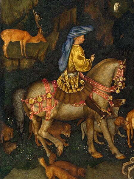 Pisanello (13951455) Title: Vision of St. Eustace Date 1436-1438, Master of the Hunt