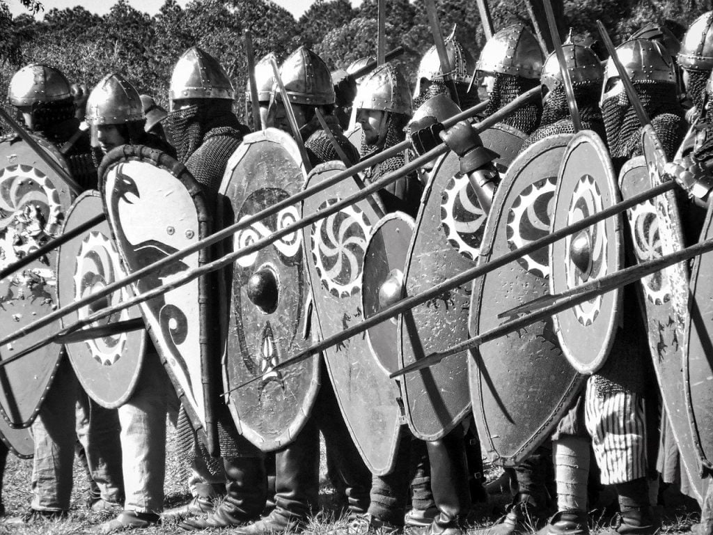 medieval, soldiers, spears, Gaestatae