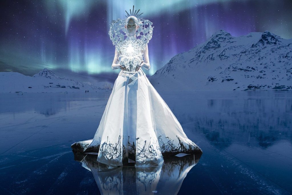 Aura of Ice, queen, ice, northern lights