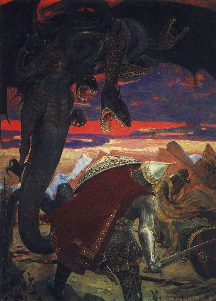 Gorynych, By Viktor Mikhailovich Vasnetsov - http://www.picture.art-catalog.ru/picture.php?id_picture=3222, Public Domain, https://commons.wikimedia.org/w/index.php?curid=1453475