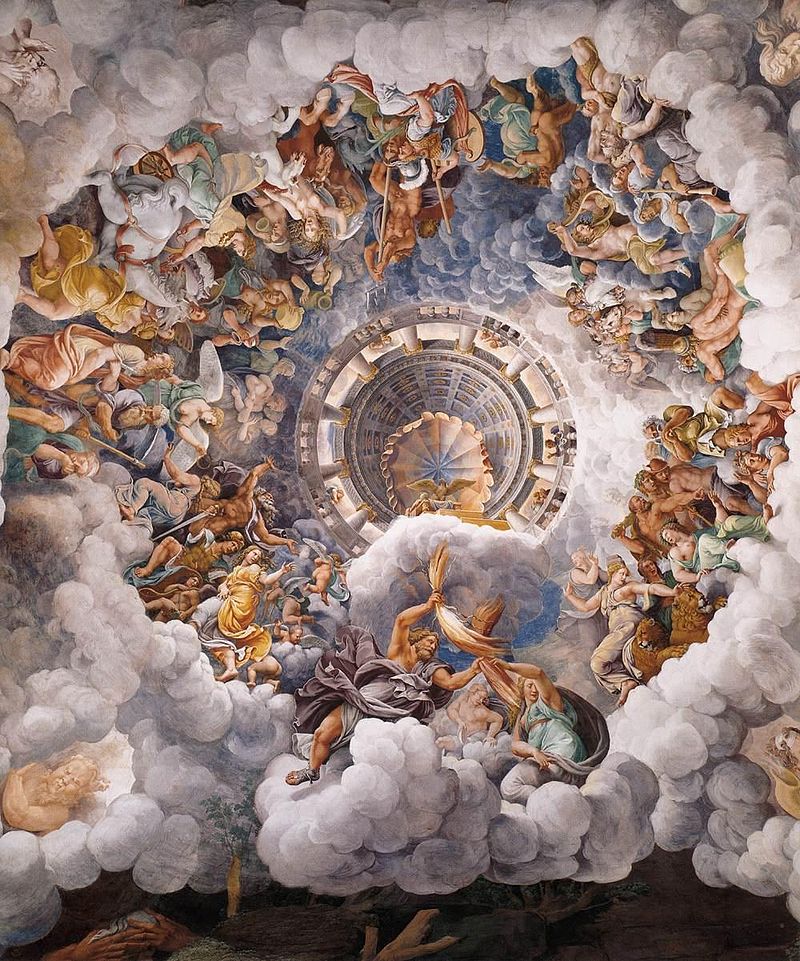 By Giulio Romano - Web Gallery of Art:   Image  Info about artwork, Public Domain, https://commons.wikimedia.org/w/index.php?curid=15884242, Vision of Glory