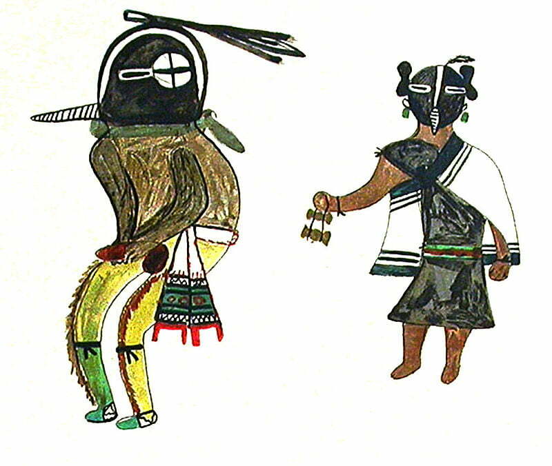 By Fewkes, Jesse Walter - Jesse Walter Fewkes, Hopi katcinas drawn by native artists, 1903 - download at archive.org: https://archive.org/details/hopikatcinasdraw00fewk - Plate XXV, Public Domain, https://commons.wikimedia.org/w/index.php?curid=20695850