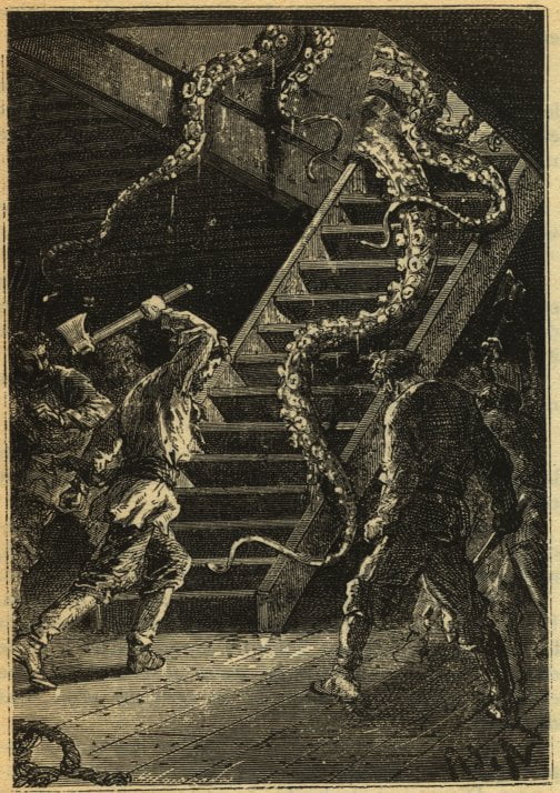 By Alphonse-Marie-Adolphe de Neuville - Scanned from a recent edition of 20000 Lieues Sous les Mers by Rama, Public Domain, https://commons.wikimedia.org/w/index.php?curid=40246, Blackwater Tentacle