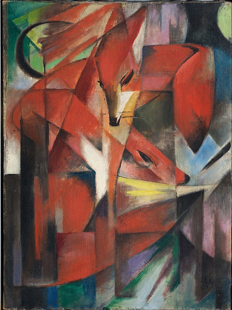 Fox's Cunning, By Franz Marc - dwF1pkUhw9uZpg at Google Cultural Institute maximum zoom level, Public Domain, https://commons.wikimedia.org/w/index.php?curid=21987925