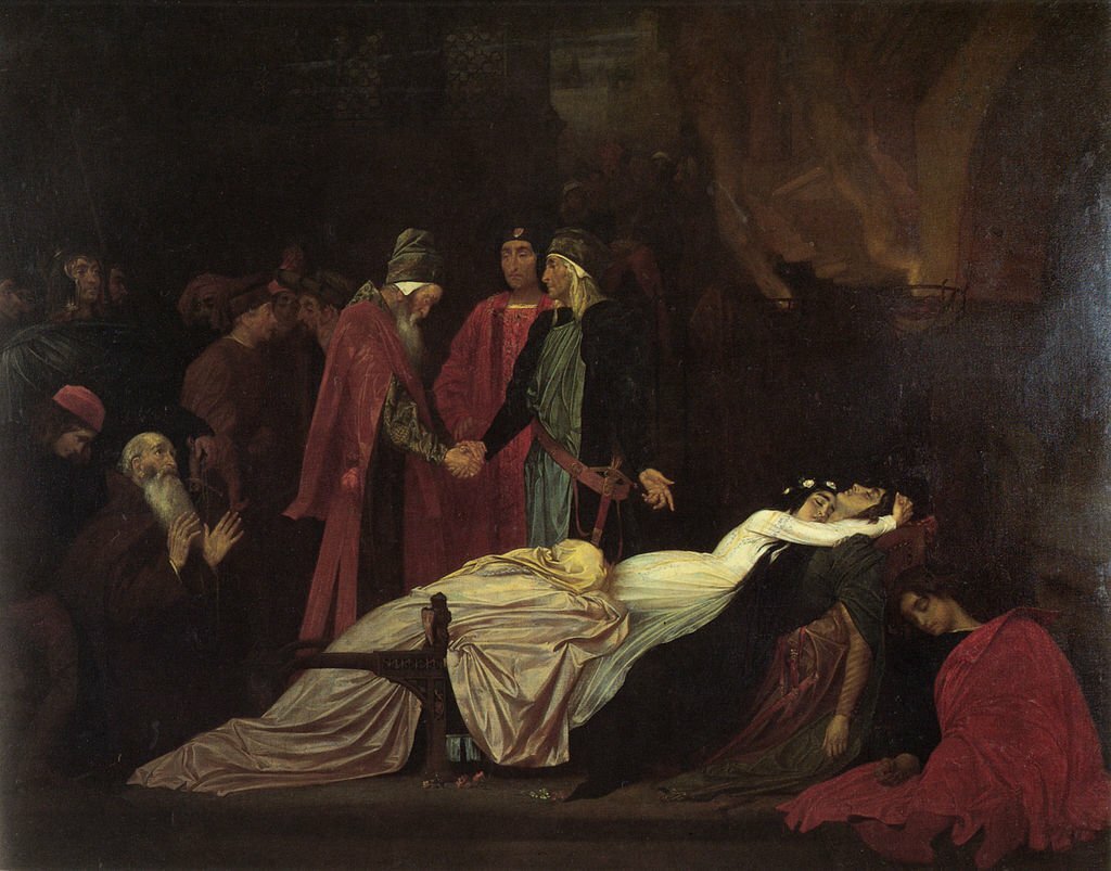 Devoted Sheild, By Frederic Leighton, 1st Baron Leighton - http://www.wikiart.org/en/frederic-leighton/the-reconciliation-of-the-montagues-and-capulets-1855, Public Domain, https://commons.wikimedia.org/w/index.php?curid=3104974