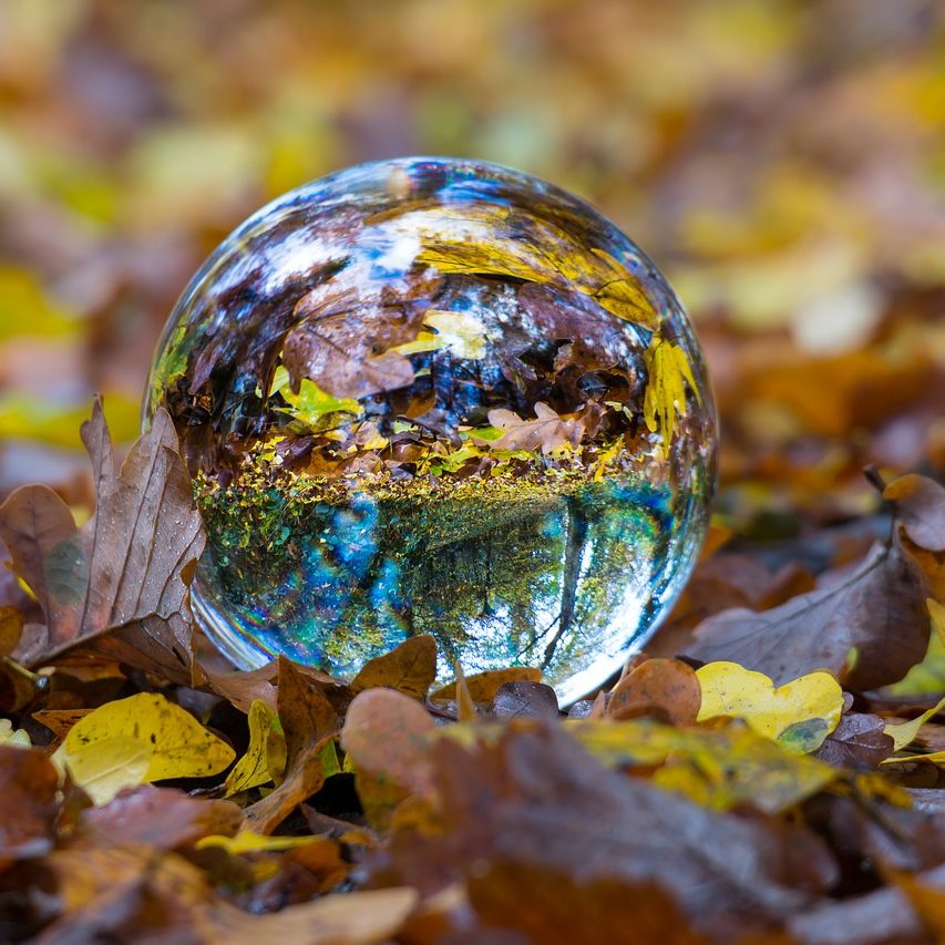 autumn, glass ball, ball, Invisibility Sphere