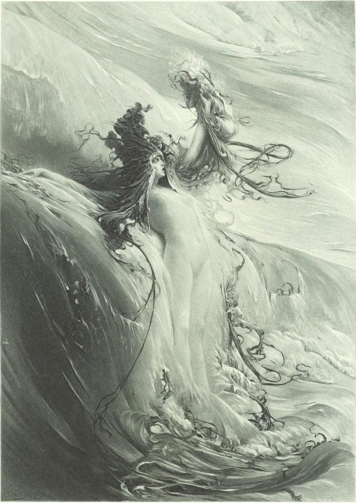 Georges Jules Victor Clairin (1843-1919) La Grande Vague, Transformation of the Deeps
