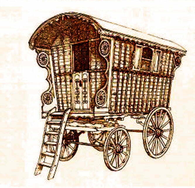 Wagon, House, By Unknown early XXe - Scan book The gypsy, Public Domain, https://commons.wikimedia.org/w/index.php?curid=18283668