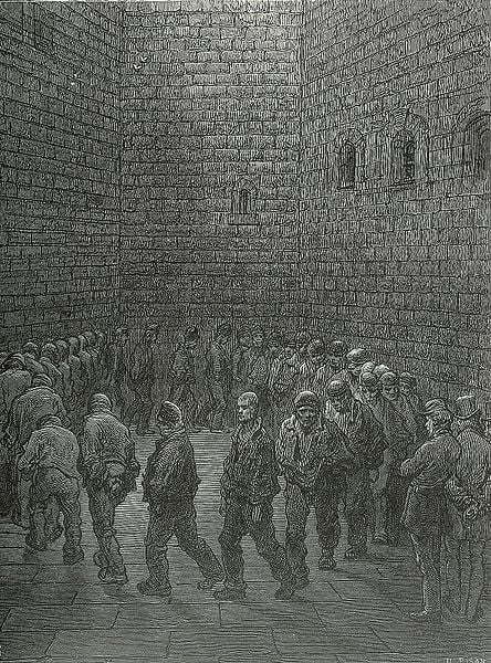 Newgate Exercise yard by Gustave Dore , from ‘London : A pilgrimage’ by Gustave Dore and Blanchard Jerrold 1872