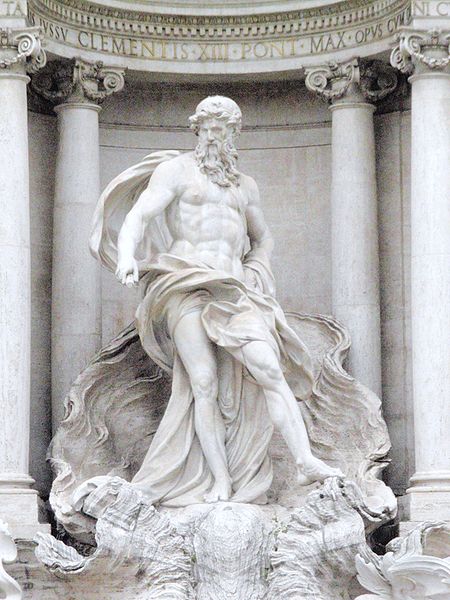 Oceanus in the Trevi Fountain, Rome. Author Infinitebistromathics