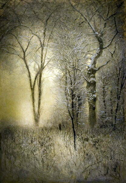 László Mednyánszky (1852-1919) Title: Rimy Forest (Windy Daybreak), Wilderness, Cold