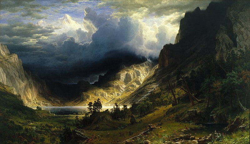 Control Weather, Albert Bierstadt (1830-1902) Title: Storm in the Rocky Mountains, Mt Rosalie Date 1866