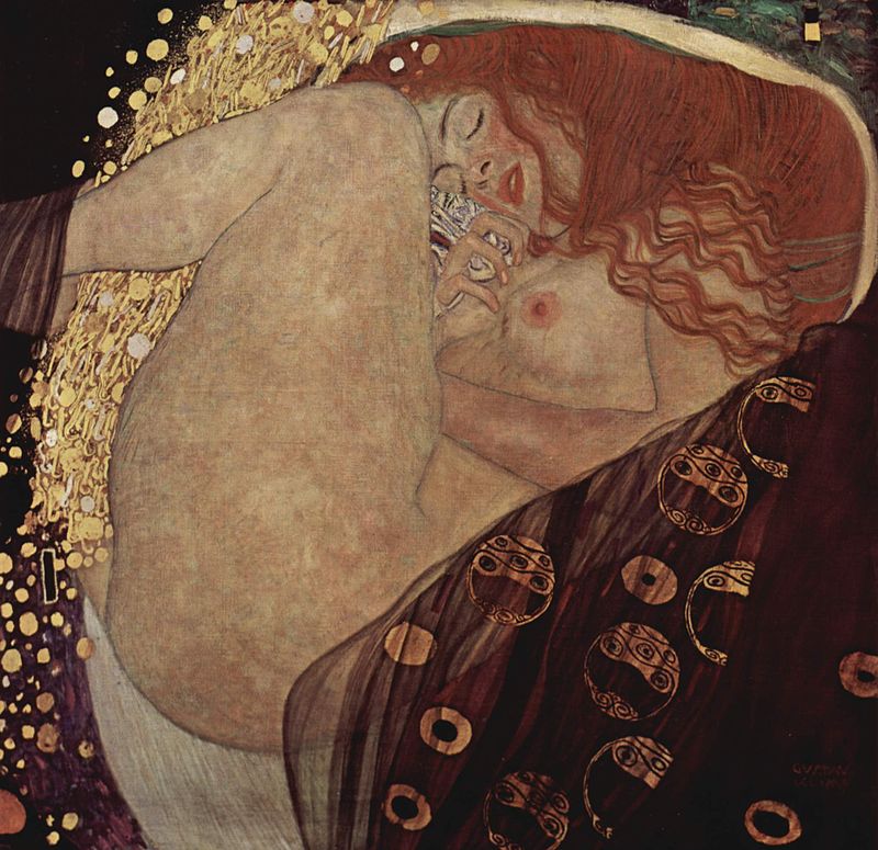 Danaë by Gustav Klimt, painted 1907. Danae