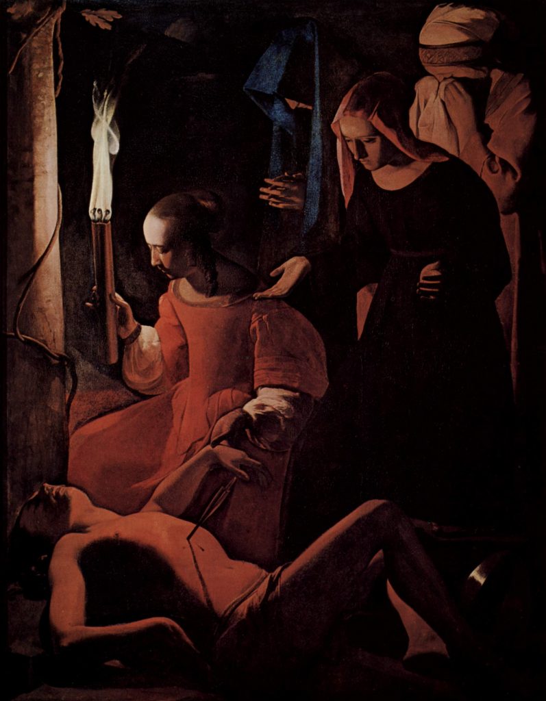 Georges de La Tour (1593–1652) Title: St Sebastien Attended by St Irene, Wilderness, Darkness