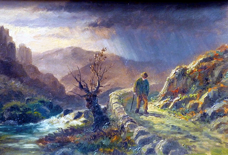 Alexander Mann: The Lonely Road Date unknown, Wilderness, Storm