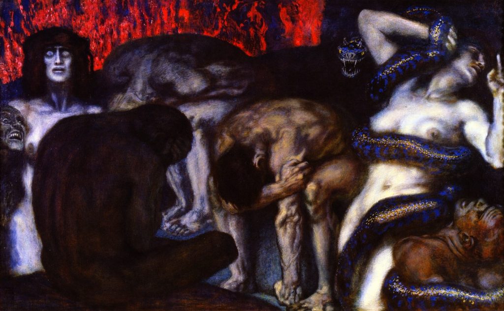Hell, Nessus, Franz von Stuck, Inferno Date: 1908