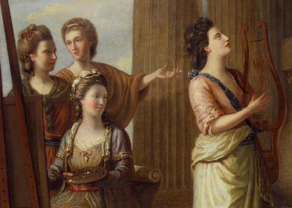 Richard Samuel (1770-1787).Title: Detail of Portraits in the Characters of the Muses in the Temple of Apollo 
