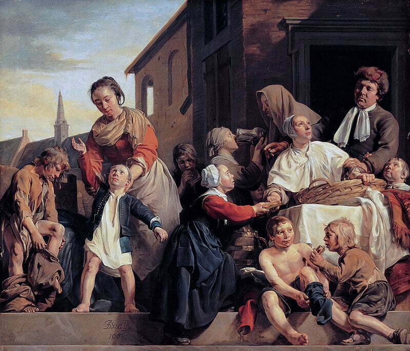 Caring for orphans, by Dutch artist Jan de Bray, 1663, Settlements, Population Surge
