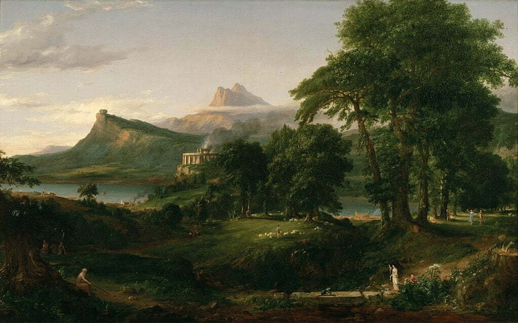 The Arcadian or Pastoral State, second painting in The Course of Empire, by Thomas Cole, Arcadia
