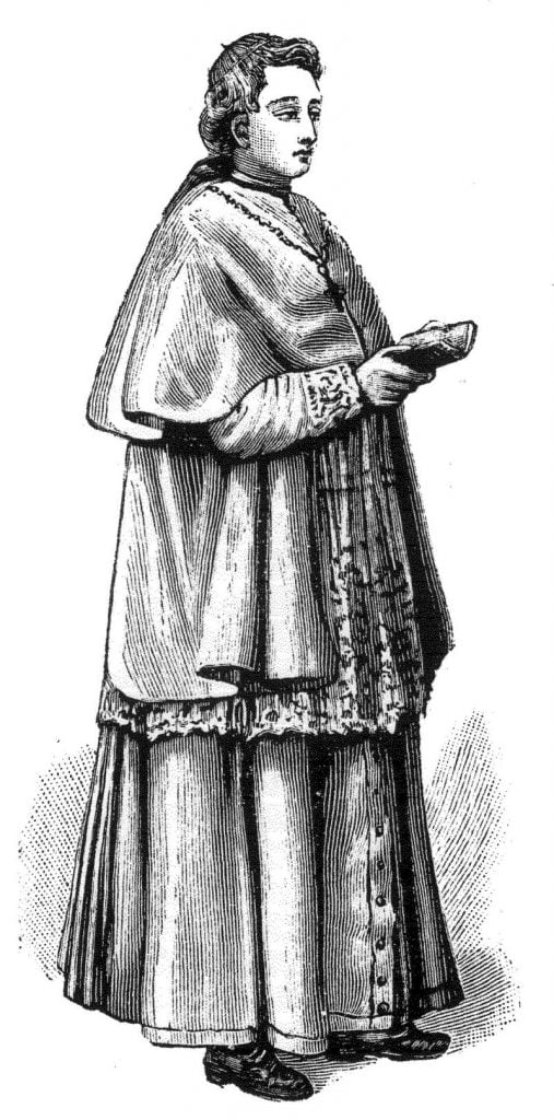 Cardinale wearing a rochette, a mantelletta and a mozzetta, Mantle of Faith