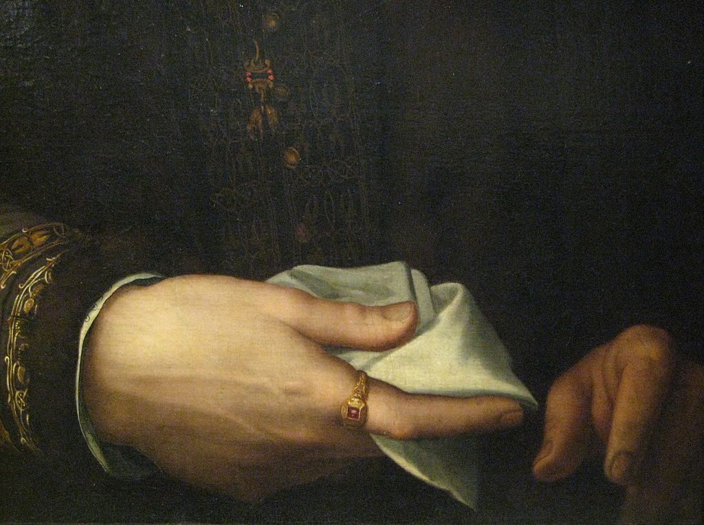 Bottega di agnolo bronzino, ritratto di cosimo I de' medici, post 1569 - detail, Ring of Spell Storing