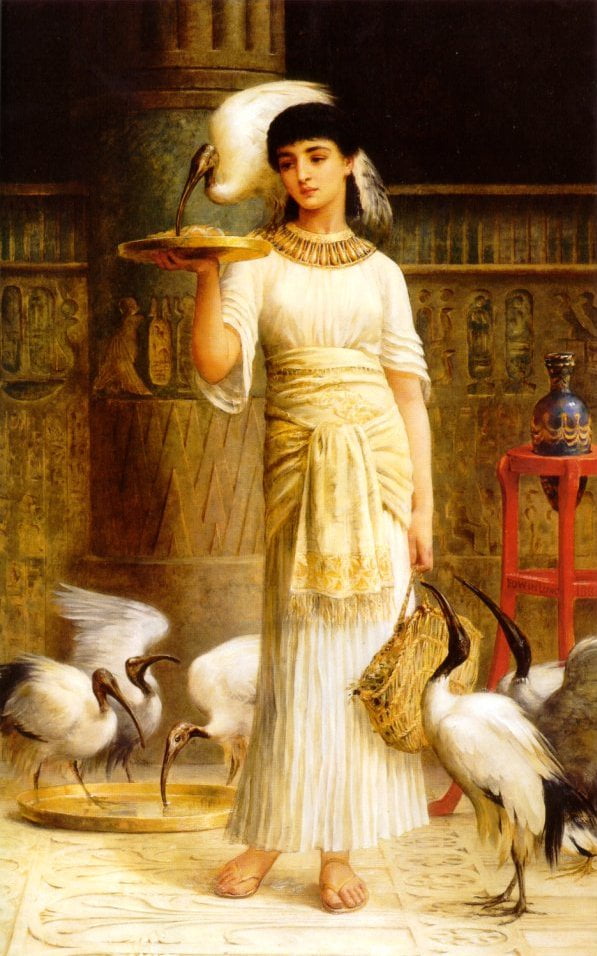  Edwin Long (1829–1891) Alethe Attendant of the Sacred Ibis in the Temple of Isis at Memphis Date 1888