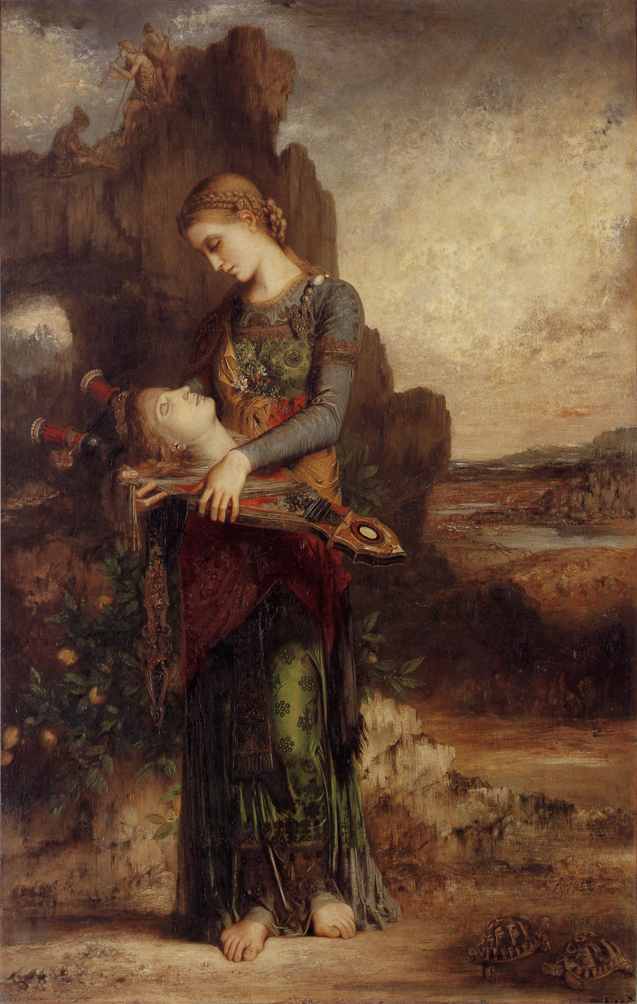 Gustave Moreau (1826-1898) Thracian Girl Carrying the Head of Orpheus on His Lyre