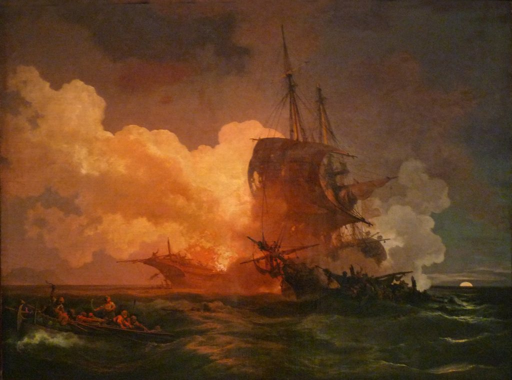  Philippe-Jacques de Loutherbourg, Combat naval ou Un navire maltais attaqué par des pirates algériens, Captain, Edward 'Ned' Low