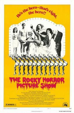 The original release poster of the 1975 cult film, "The Rocky Horror Picture Show", Rocky Horror Picture Show