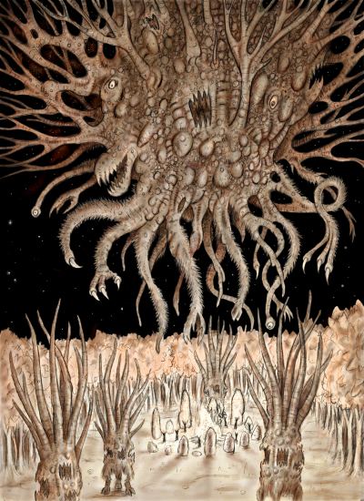 Artistic portrayal of Shub-Niggurath, along with her "Thousand Young". Dark Young of Shub Niggurath