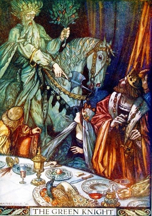 "The Green Knight Entered the Hall" by Herbert Cole, Green Knight