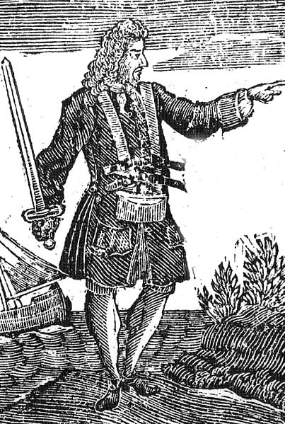 Early 18th century engraving of Charles Vane, Captain Charles Vane