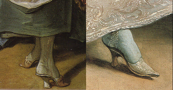 Early eighteenth century ladies' shoes (mules).
