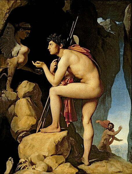 Oedipus et Sphinx, 1808 Jean Auguste Dominique Ingres, Oedipus